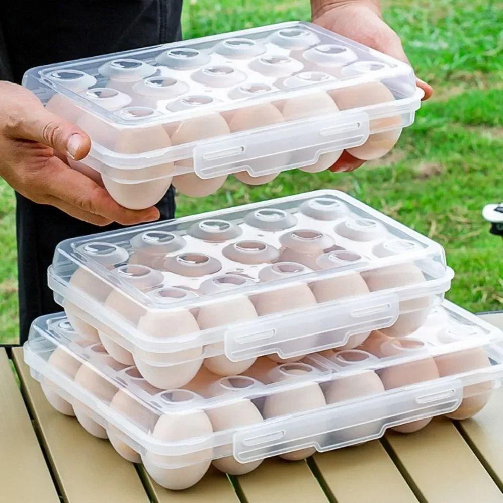 Stackable Design Egg Storage Box Plastic Egg Tray Space Saver Egg Holder  Outdoor Activities