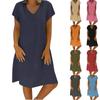 Женские хлопковые и льняные платья, летние с коротким рукавом, удобные дорожные пляжные платья, модная одежда для весеннего отпуска