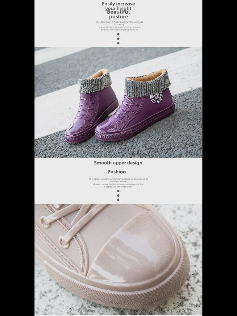 Женские водонепроницаемые повседневные низкие резиновые сапоги 2025 года — модная нескользящая обувь для отдыха на природе