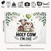 2D Holy Cow I'm One Backdrop for Kids 1st Birthday Photography Background