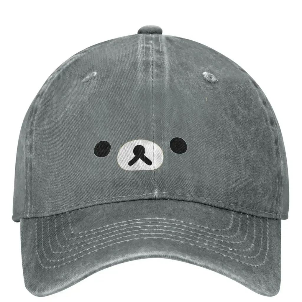 Rilakkuma Washed Baseball Cap Stylish Hip Hop Dad Hats Summer Unisex Teens Outdoor Sports Sun protection Snapback Cap