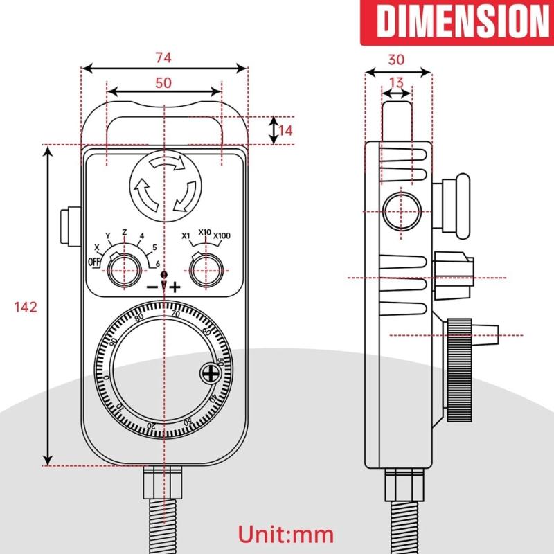 4/6 Axes Handwheel MPG Pendants with Emergencies Stop Manual Pulse Generator for Engraving Milling Machine