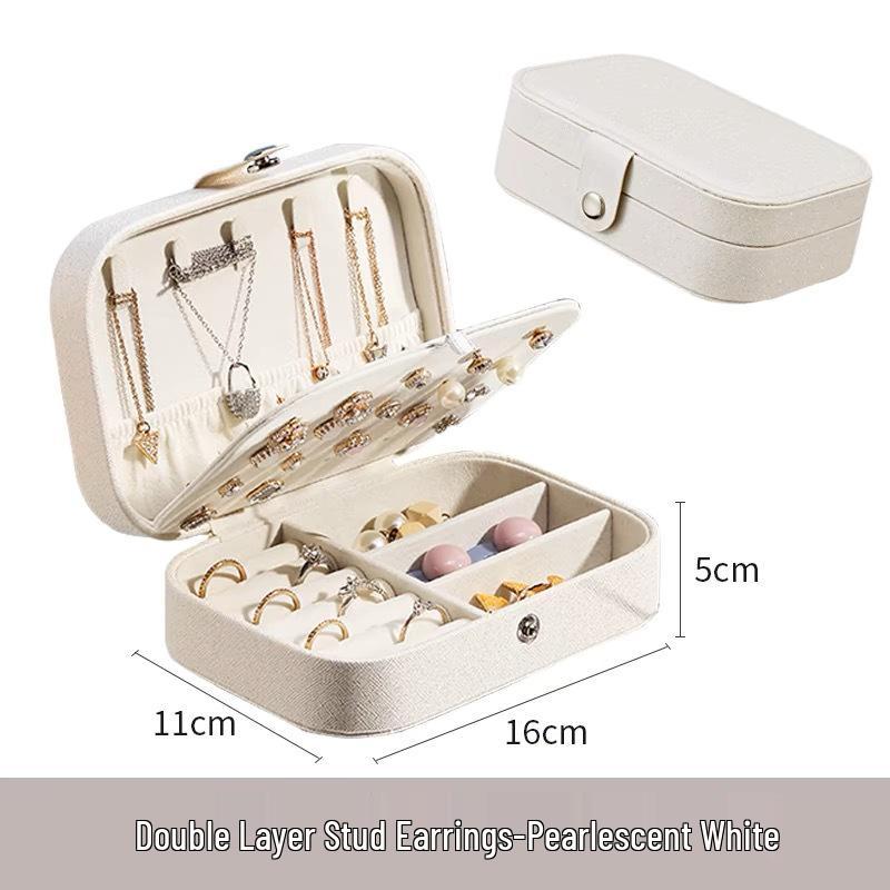 Портативная шкатулка для хранения ювелирных изделий высокого класса с защитой от окисления, большой вместимости для серег, пусетов, ожерелий и браслетов.