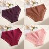 FINETOO 4 шт. хлопковые трусики женские цветочные кружевные трусы бесшовные сексуальное нижнее белье с низкой посадкой эластичные трусы женские дышащие мягкие