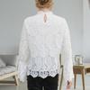 Women Lady Long Sleeve Lace Stitching Blouse Tunics Tops Shirts