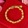 Украшения Имитация золотого цветка браслет Винтажный китайский стиль браслеты полый браслет женские подарки