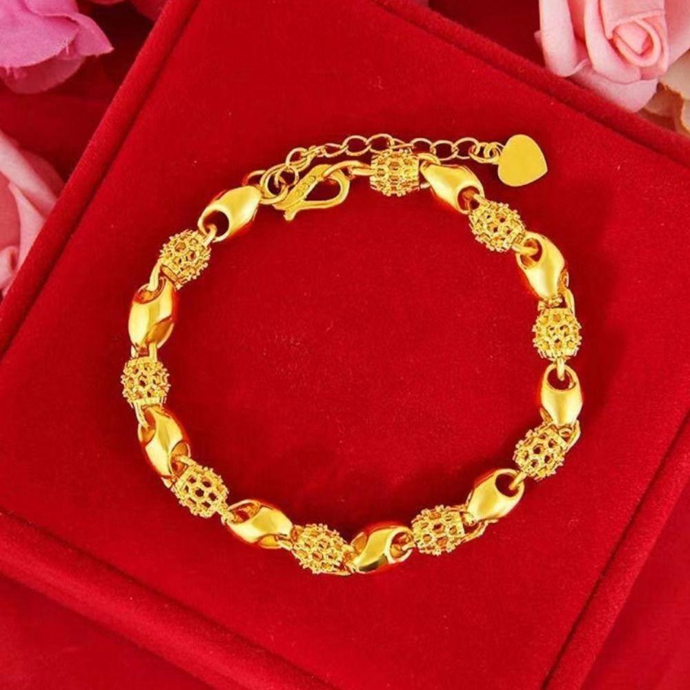 Украшения Имитация золотого цветка браслет Винтажный китайский стиль браслеты полый браслет женские подарки