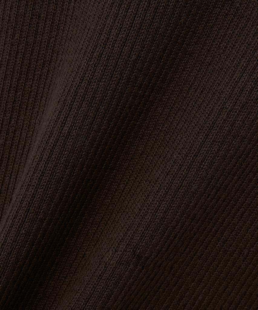 NOIRER Ribbed Zip-Up Knit (Brown)