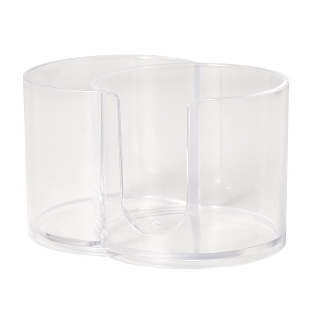 Duals Compartment Plastic Storage Container for Cotton Swabs and Makeup Pads Bathroom Countertop Organiser