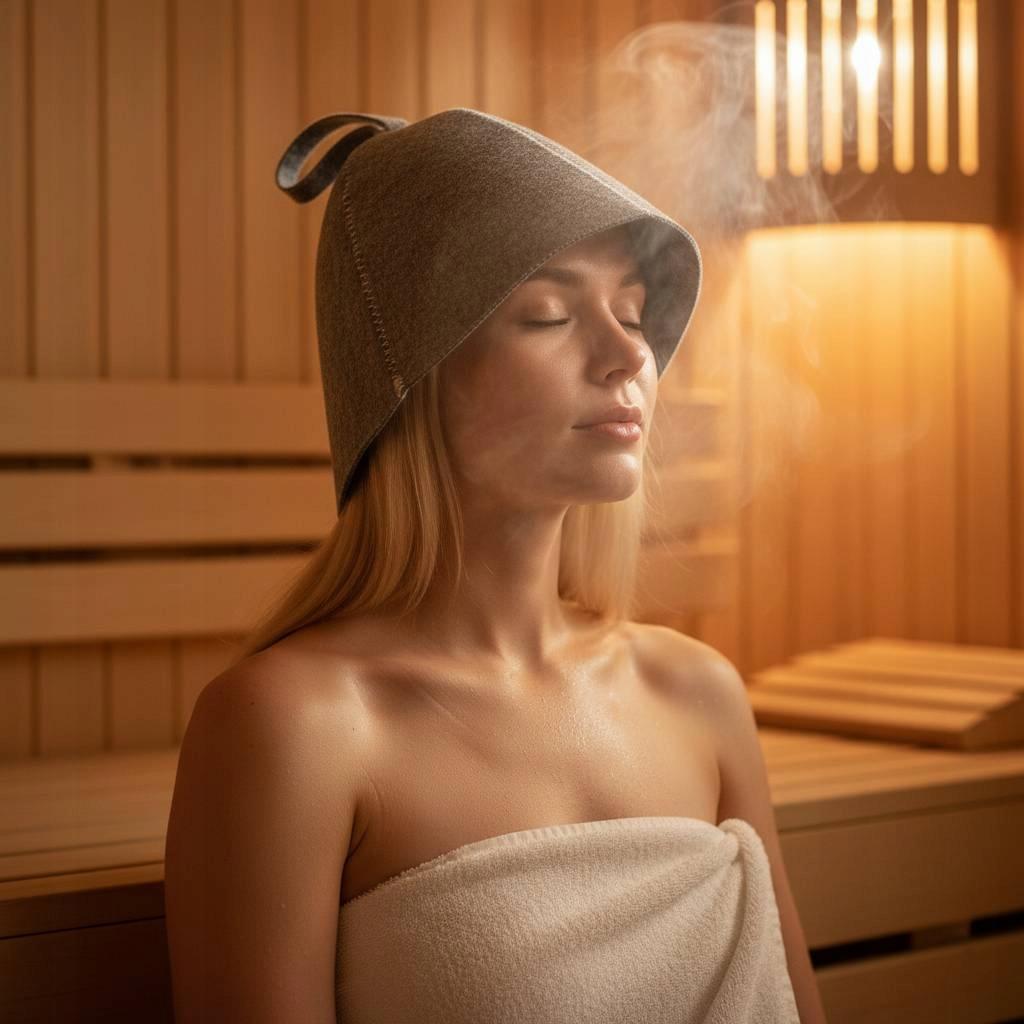 Sauna Cap Felt Bell Hat Head and Hair Protection Unisex