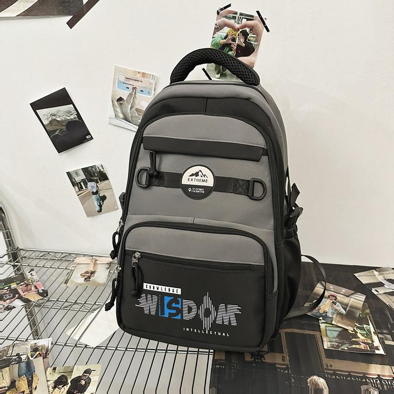 Рюкзак для школьников средней школы с цветными блоками и большой вместимостью для девочек и мальчиков