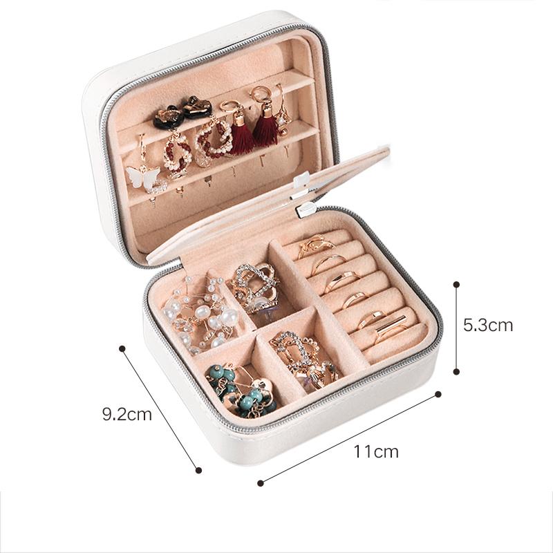 Изысканная кожаная шкатулка для украшений, дорожная портативная шкатулка для ожерелий и колец, розовый многофункциональный органайзер для женщин, упаковка