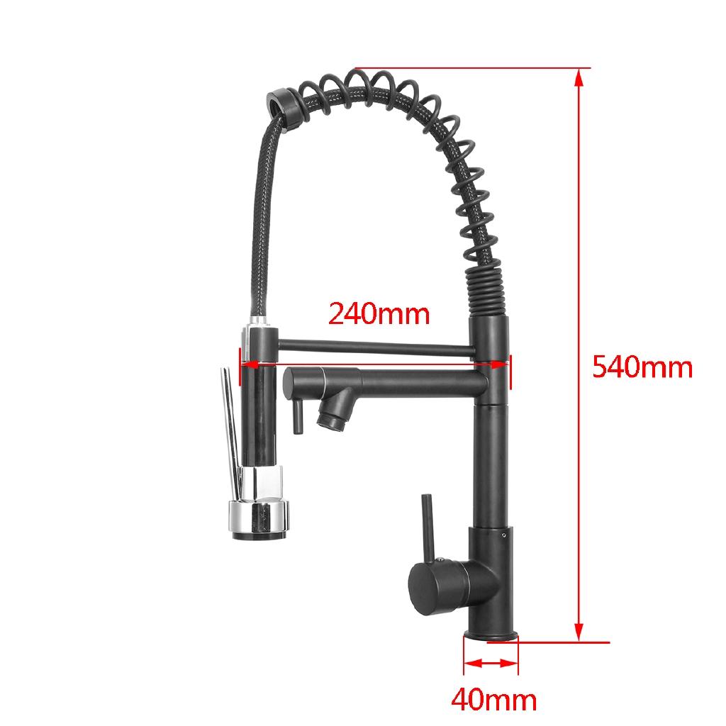Черный 2-сторонний поворот на 360 градусов, с масляным покрытием, выдвижной кухонный кран для воды, излив, смеситель, ручной душ, кухонные смесители для воды