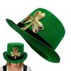 Зеленая Ирландская Шляпа Ст. Золотая шляпа-клевер на День Святого Патрика Зеленая декоративная шляпа Ст. Унисекс шляпа-костюм на День Святого Патрика Шляпы на удачу