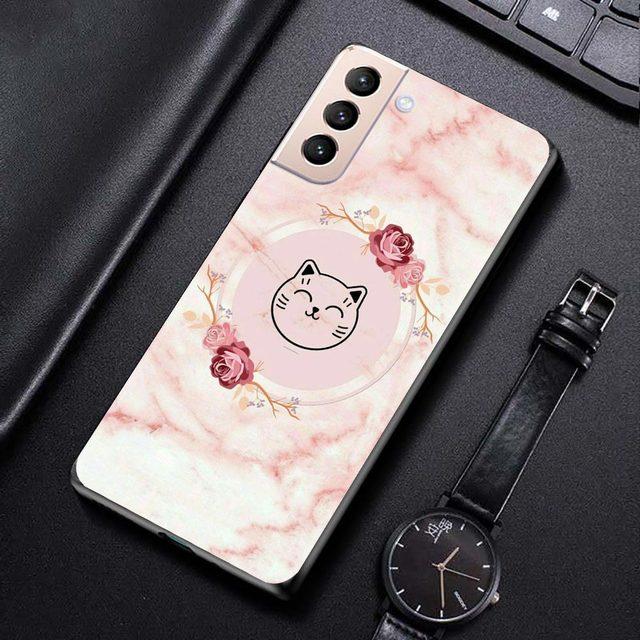 Чехол для телефона с розовым мраморным цветком для Samsung Galaxy S21 S20 S10 S9 S8 Plus Ultra 5g S10lite S10e S7edge S20 S21 Fe, мягкий чехол