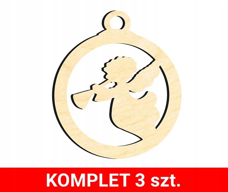 Wooden Christmas tree decorations Z63 3 pcs.