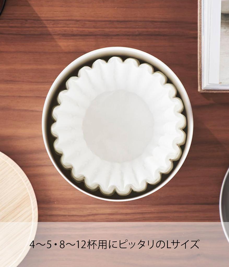 Yamazaki Coffee Paper Filter W17 X D17 X RIN Wave Filter Coffee Filter 4569 Basket-Shaped Case, Large, Natural, Approx. H13.5cm, Case, Case,