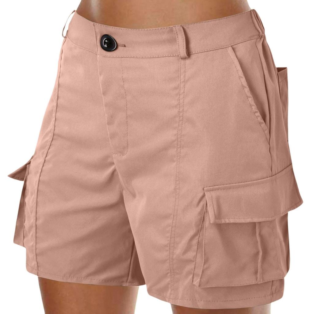 Женские повседневные однотонные шорты с высокой талией и эластичным поясом