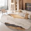 Light Luxury Bedroom Decor Marble Carpet Irregular Shape Carpets for Living Room Fluffy Soft Plush Rug Home Non-slip Floor Mat