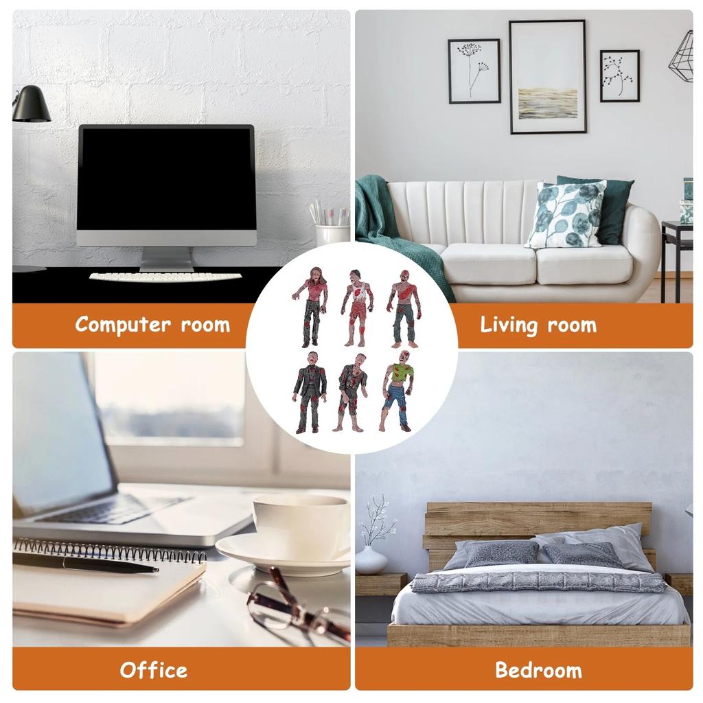 6PCS Horor Doll Figurine Model, Standing Posture Figurine Toy, Children Gift