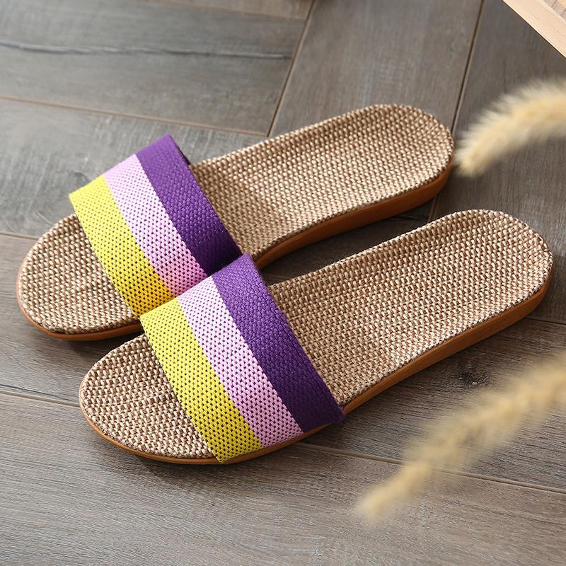 Льняные тапочки женские летние домашние парные толстые домашние мягкие тапочки на все сезоны мужские домашние классные тапочки