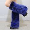 Plush Furry Leg Warmers for Women Cozy Winter Boot Toppers Cuffs Thermal Warm Fuzzy Foot Covers Footless Socks Gaiters