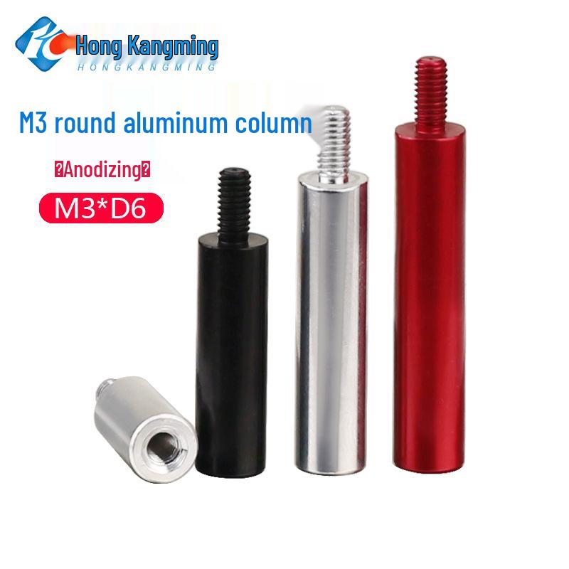 M3D6 Single-head Thread Isolation Post: Red/Black Aluminum Alloy Connecting Rod with Internal & External Threads