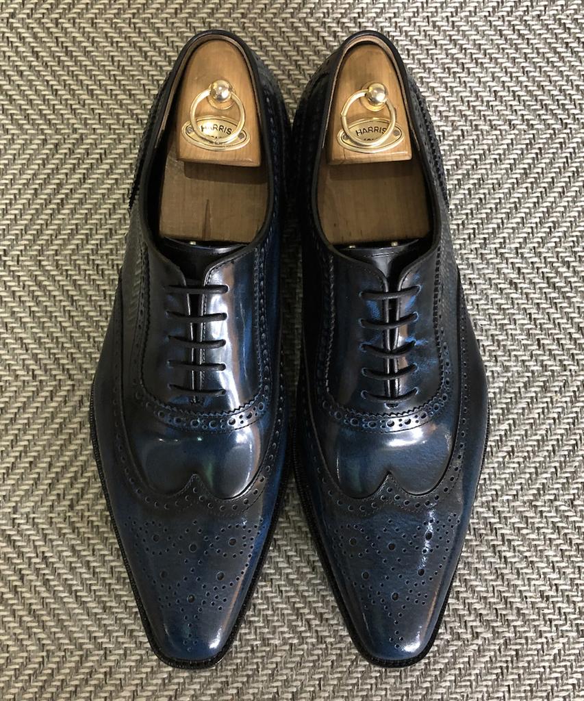 Joenshoe Heritage Wingtip Broguing Oxford Blue