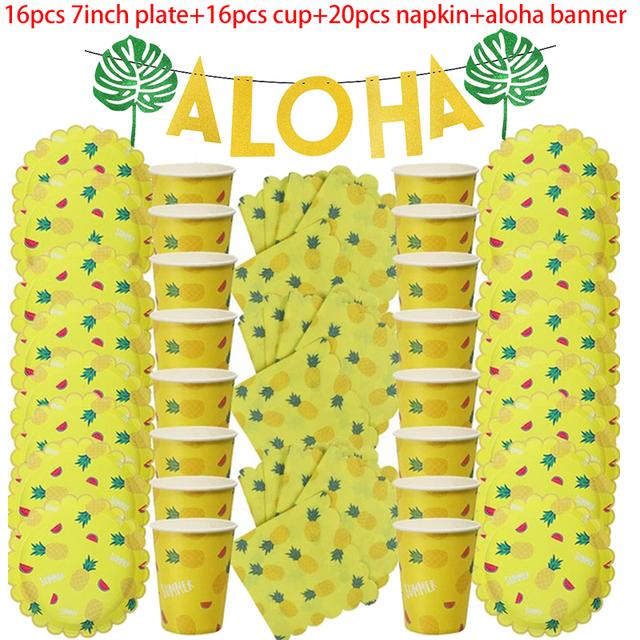 Фламинго гавайская вечеринка украшения Луау одноразовая посуда летние тропические принадлежности для дня рождения свадебное украшение вечеринки