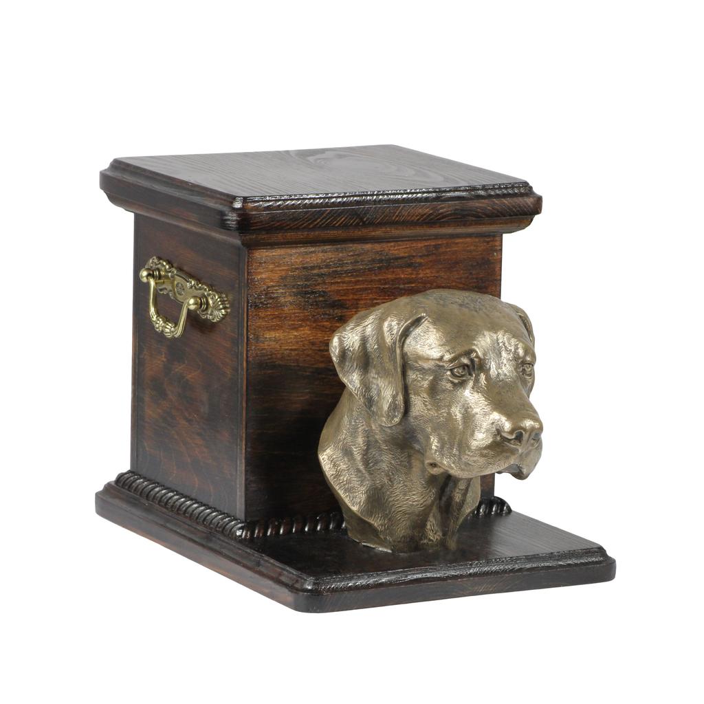 Labrador Retriever - urn for dog ashes with a statuette, elegant urn for a dog, unique urn with a bust of a dog by Art-Dog brand