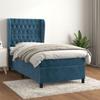 3129361 vidaXL Bed with Box Spring and Mattress Dark Blue 80x200 Cm Velvet