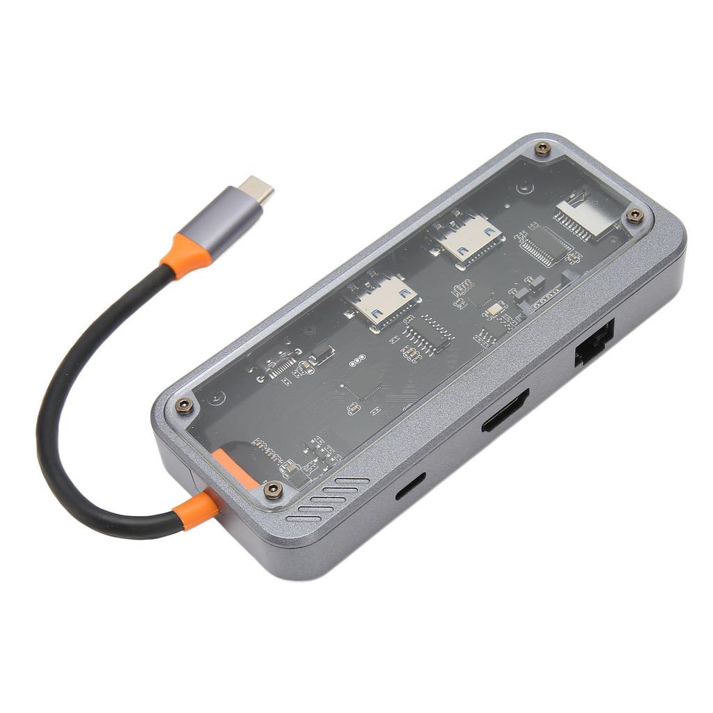 Тип C Hub PD зарядка USB 3.0 2.0 RJ45 сетевая прозрачная оболочка многопортовая док-станция для