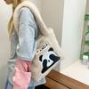 Осень и зима милая мультяшная плюшевая сумка с пандой женская 2025 новая мягкая плюшевая сумка для поездок на работу на плечо