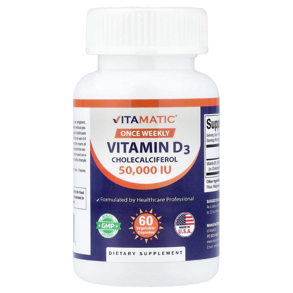 iHerb Vitamin D3 50000 IU Veggie Capsules, 60 Count