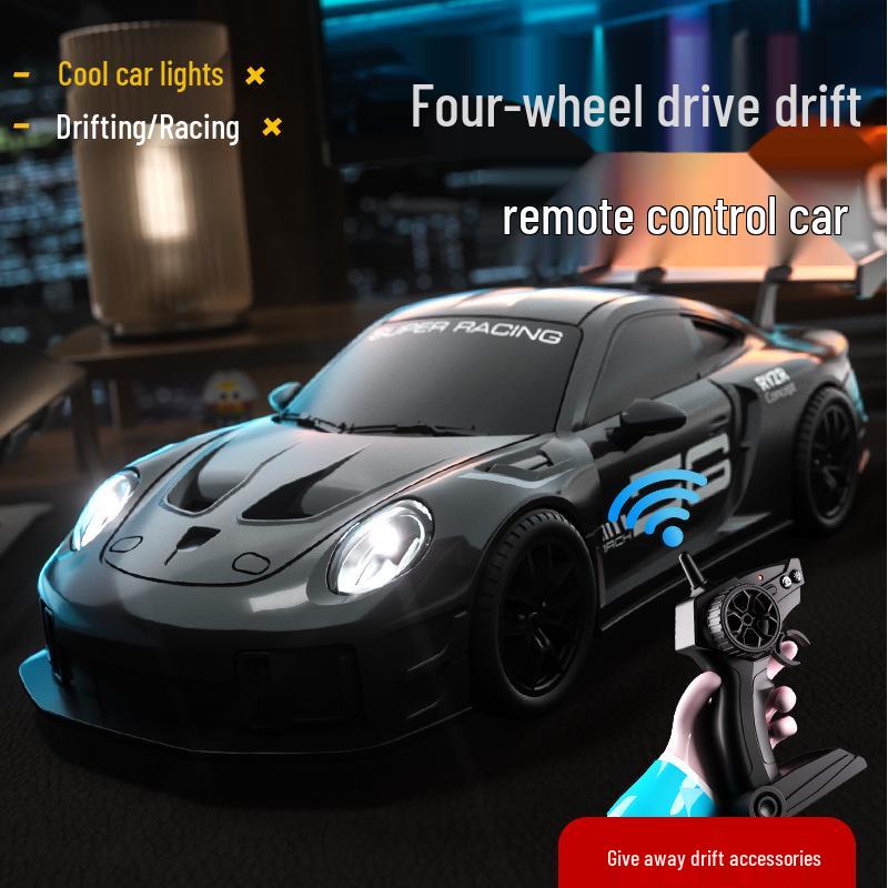 Высокоскоростная RC дрифт-машина: Полноприводный, Электрические огни, Гоночная игрушка с дистанционным управлением для детей