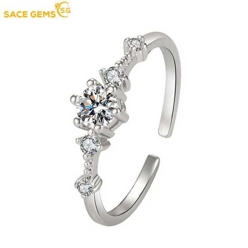 Sace Gems Классическое кольцо из медного сплава с цирконом, женские ювелирные изделия, свадебный подарок для вечеринки