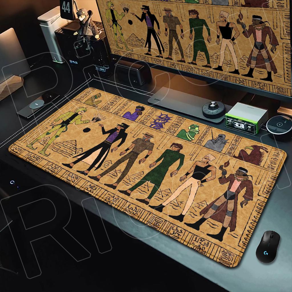 Игровой коврик для мыши Аниме Jojo's Bizarre Adventure, резиновая нескользящая основа, Deskmat, Куджо Джотаро, Настольный коврик для клавиатуры, Игровые и офисные аксессуары
