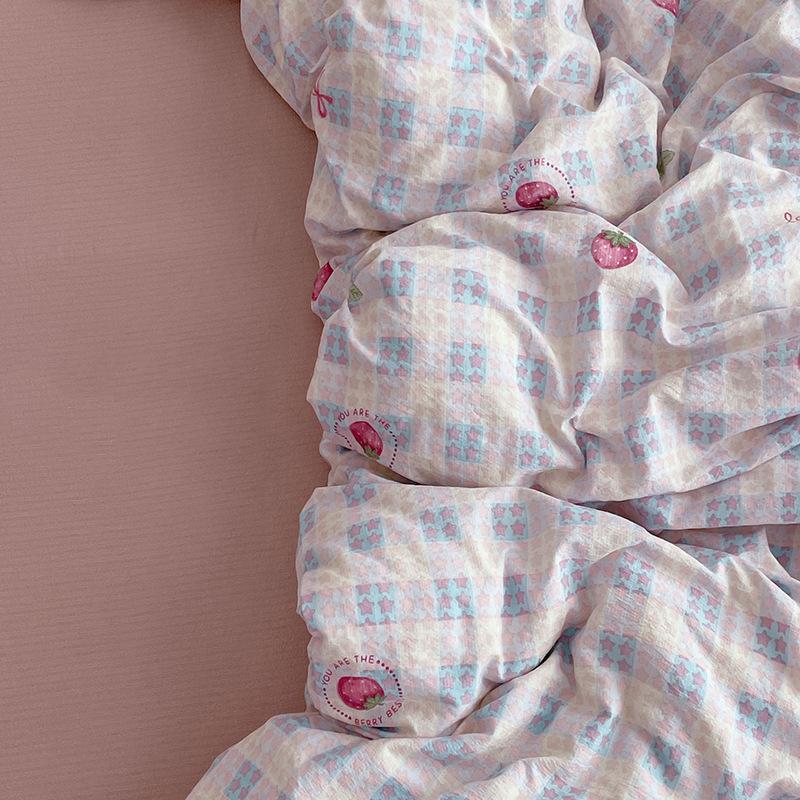 Двухслойный сетчатый пододеяльник для студентов Мягкий Прочный Комплект постельного белья Удобный Двуспальный размер Предметы первой необходимости для спальни