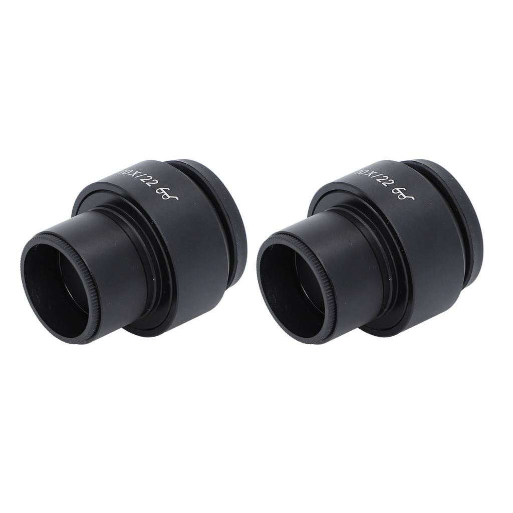 2PCS 10X Microscope Eyepieces 22mm High Eye Spot Wide Field Optical Lens Eyepiece Diopter Adjustment 30mm Mount