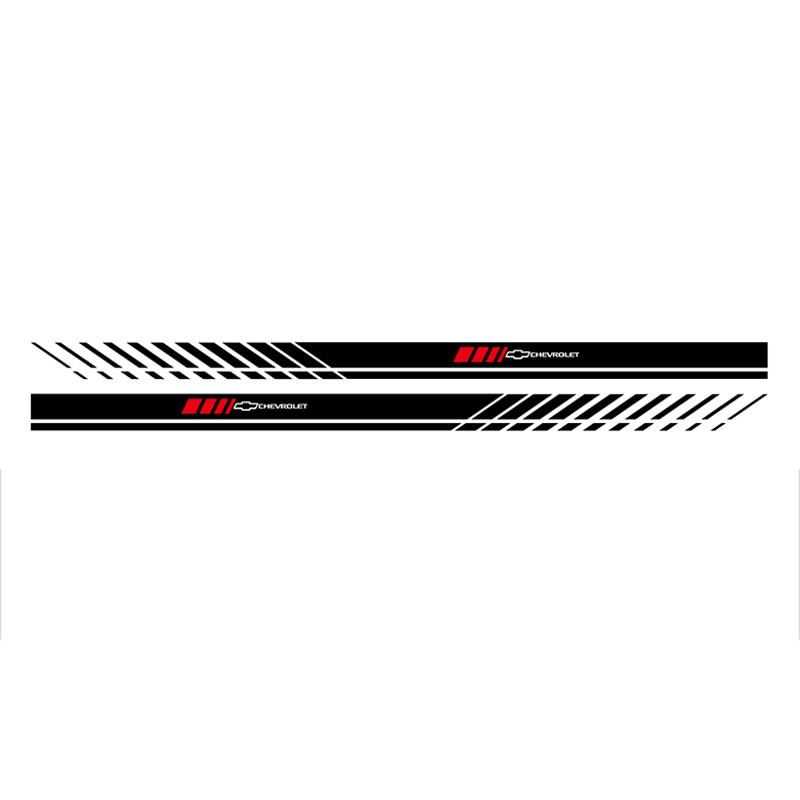 2Pcs Car Body Reflective Sticker Vinyl Side Skirt Stripes Decals For Chevrolet Cruze Equinox Impala Camaro Orlando Silverado Z71