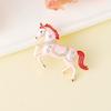 1Pc Enamel Gift Horse Brooch Cartoon Rhinestone Cute Alloy Pin