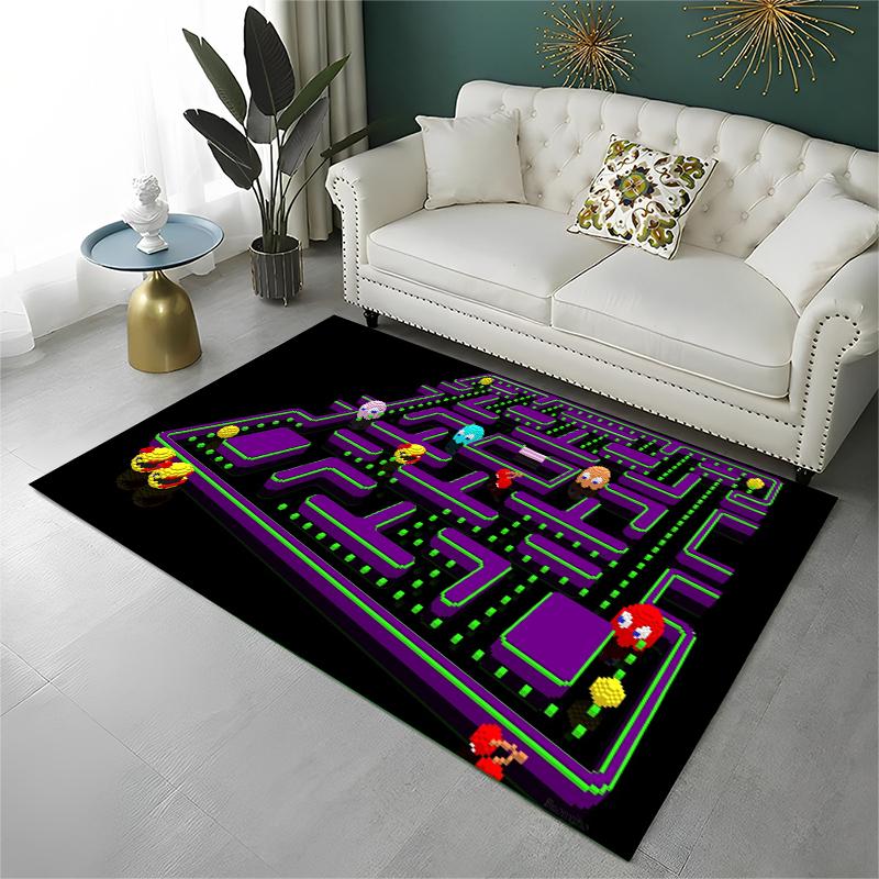 Ретро Ковер-Игрок P-Pacman Нескользящий Ковер для Гостиной, Спальни, Игровой Комнаты, Мягкий Ковер-Подстилка для Пола Домашний Декор Ковер для Детской Комнаты Подарок