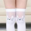 Детские белые длинные носки, кавайные милые носки до бедра с котом, кружевные носки с героями мультфильмов, весна-лето
