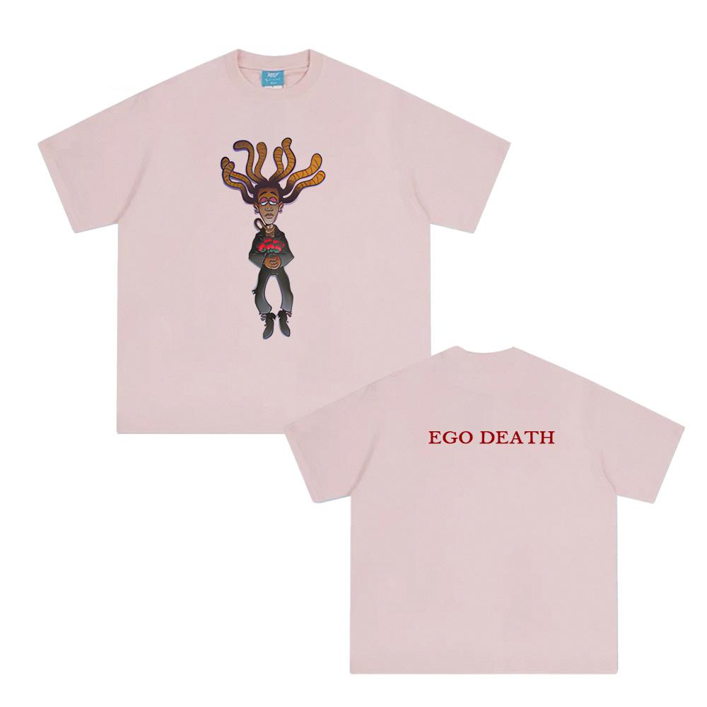 Белая футболка Ego Death Ty Dolla Sign Летняя с круглым вырезом Хип-хоп Футболка с коротким рукавом Хлопок Высококачественная одежда Женские/Мужские Топы