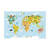 Cartoon Animal World Map Wall Sticker Self Adhesive Kids Room Bedroom Background Kindergarten Classroom Decor