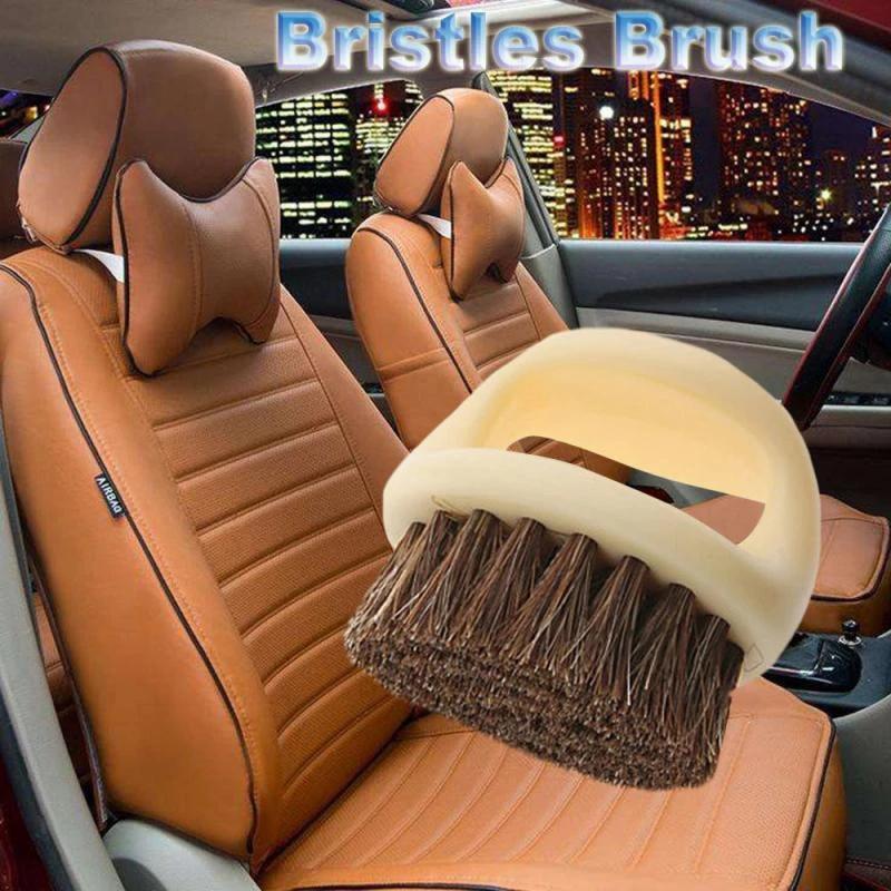 Horse Bristle Brush Bristle Brush Cleaning Leather Mat Interior Accessories