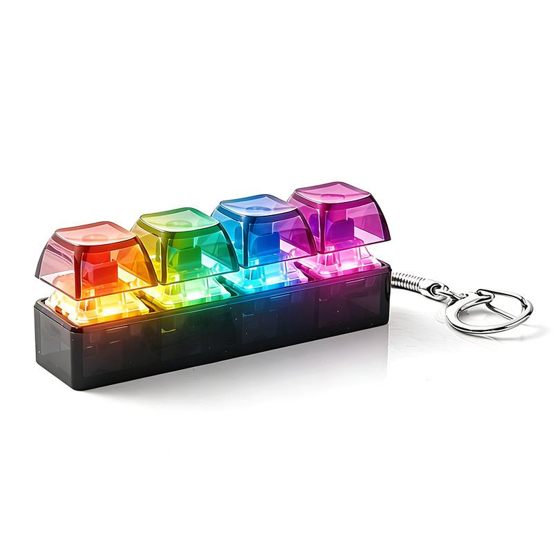Брелок-клавиатура с 4/9 кнопками для пальцев со светодиодной подсветкой RGB, игрушка-антистресс для снятия напряжения, успокаивающие аксессуары