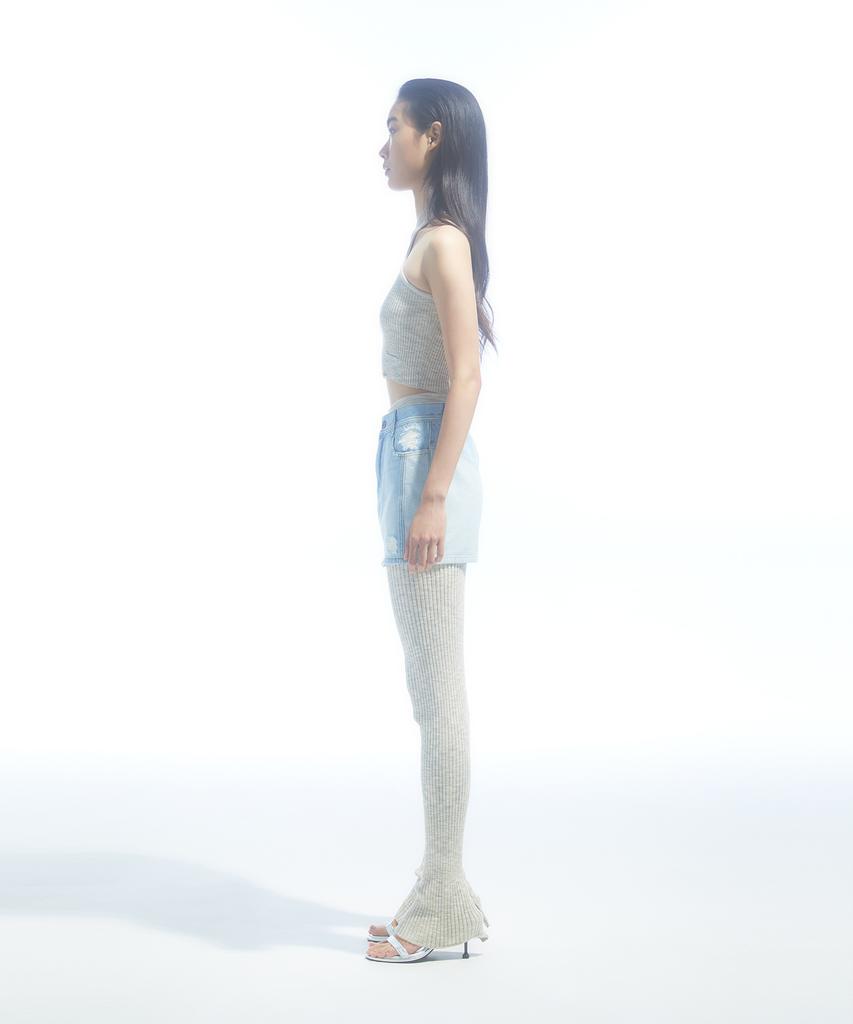 DRAE Cotton Color-Blend Knit Tank Top_Light Beige