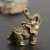 Wholesale Brass Solid Elephant Statue Desk Toy Ornaments Animal Miniatures Figurines Home Decorations Crafts Accessories Decor