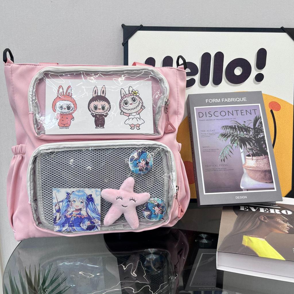 Вместительная сумка ита с несколькими карманами и милыми пуговицами для учеников средней и старшей школы